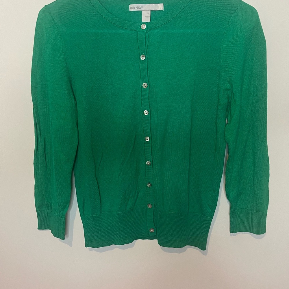Old Navy Green Women's Button-Up Cardigan Sweater XS